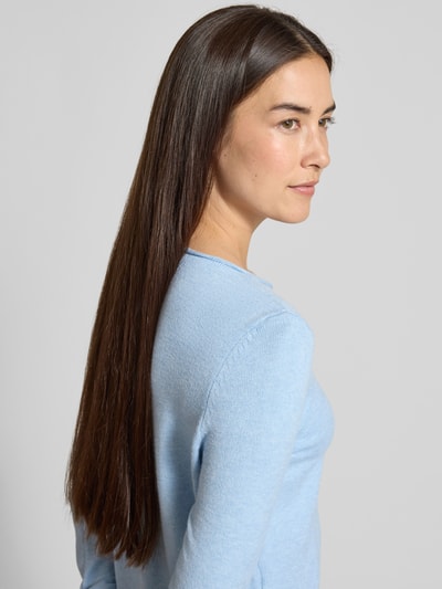 Christian Berg Woman Sweter z dzianiny z dekoltem w łódkę Jasnoniebieski melanż 3