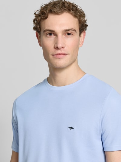 Fynch-Hatton T-shirt w kroju regular fit z haftowanym logo Jasnoniebieski 3