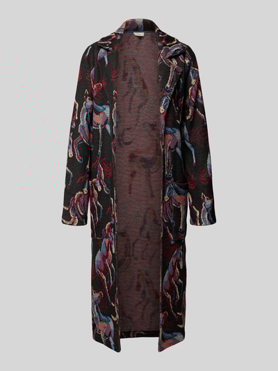 Milano Italy Mantel im Allover-Look mit aufgesetzten Taschen Bordeaux 2