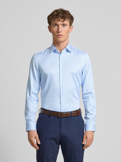 Jake*s Super slim fit zakelijk overhemd met kentkraag Bleu - 4