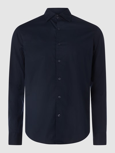 FIL NOIR Slim Fit Business-Hemd aus Popeline  Marine 2