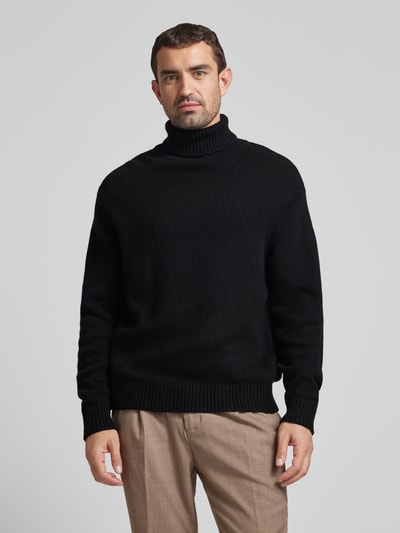 SELECTED HOMME Gebreide coltrui, model 'CODY' Zwart - 4