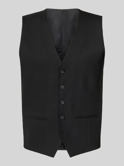 Selected Slim fit gilet van katoenmix Zwart - 1