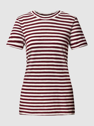 Marc O'Polo T-Shirt mit Streifenmuster Bordeaux 2