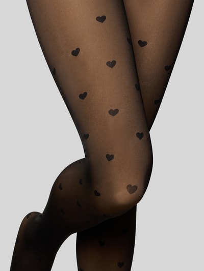 camano Slim Fit Thermo-Strumpfhose in semitransparentem Design Modell 'Light' Black 3