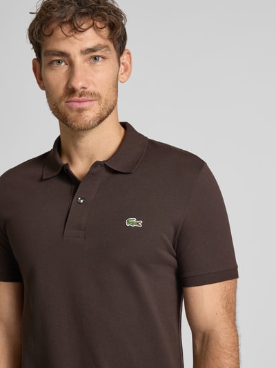 Lacoste Slim Fit Poloshirt aus reiner Baumwolle Dunkelbraun 3