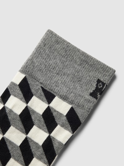 Happy Socks Sokken met all-over motief, model 'FILLED OPTIC' Zwart - 2