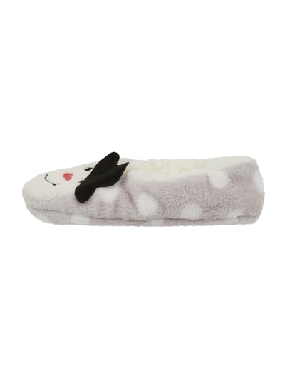 CAPELLI NEW YORK Hausschuhe mit Teddyfutter Hellgrau 3
