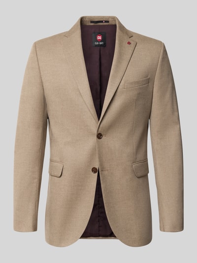 Produktfoto, Slim Fit Sakko mit Viskose-Anteil Modell 'Colvin' von CG – CLUB of GENTS in Beige, Reverskragen, 2-Knopfleiste, strukturierte Textur