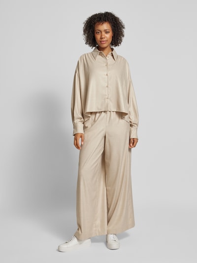 Drykorn Relaxed fit blouse met platte kraag, model 'FLANNA' Beige - 1