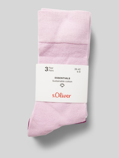 s.Oliver RED LABEL Socken mit Label-Detail im 3er-Pack Rosa 3