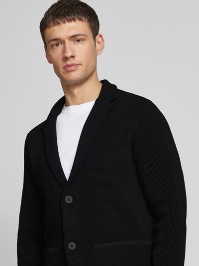 Strellson Strickjacke mit Reverskragen Modell 'Victor' Black 3