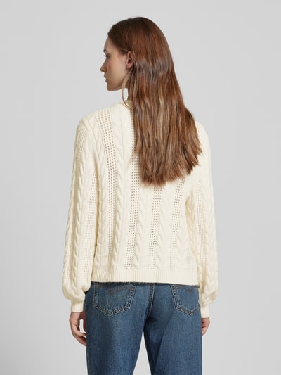 Only Gebreide pullover met ronde hals, model 'RUBINA' Offwhite gemêleerd - 5