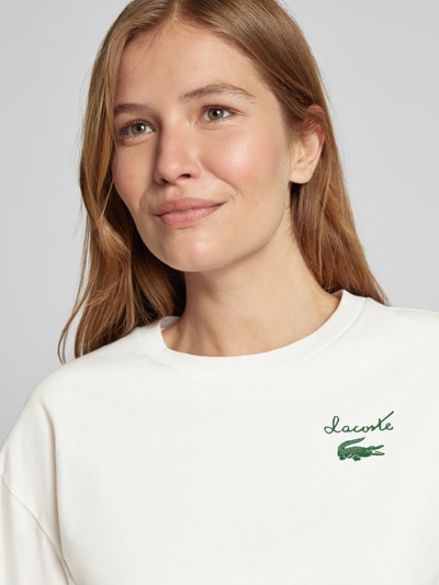 Lacoste Sport T-shirt z nadrukiem z logo Złamany biały 3