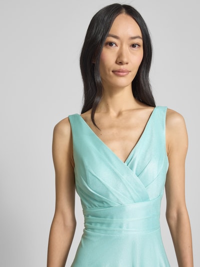 TROYDEN COLLECTION Abendkleid in Wickel-Optik Mint Melange 3