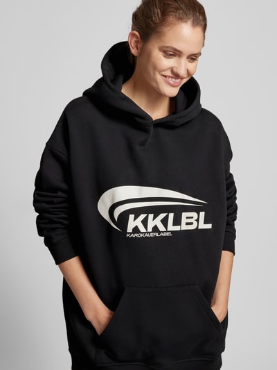 Karo Kauer Oversized Hoodie mit Label-Print Black 3