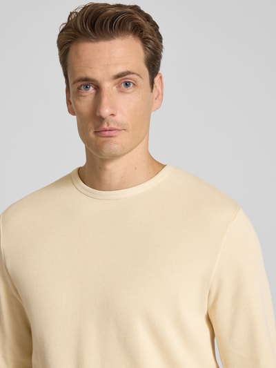 Lindbergh Shirt met lange mouwen, ronde hals en labeldetail Steengrijs - 3