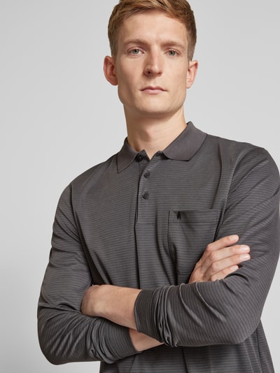 RAGMAN Regular fit poloshirt met borstzak Antraciet - 3