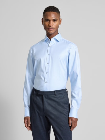 OLYMP SIGNATURE SLIM FIT Koszula biznesowa o kroju slim fit z kołnierzykiem typu kent model ‘Savio’ Błękitny 4