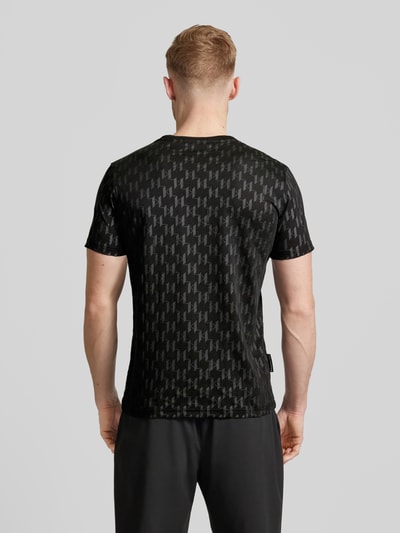 Karl Lagerfeld T-shirt met all-over labelprint Zwart - 5