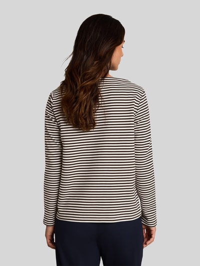 Tom Tailor pullover met relaxed fit van katoenmix Donkerbruin - 5