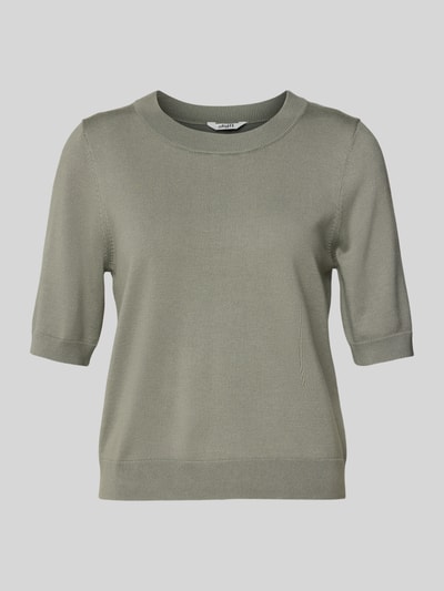 mbyM Bluzka z dzianiny z okrągłym dekoltem model ‘Carla’ Trzcinowy 2