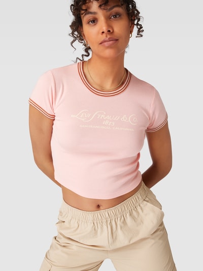 Levi's® T-shirt van katoen met labelprint Roze - 3