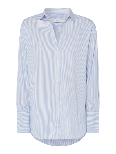 0039 Italy Oversized Bluse mit Kontraststreifen blau online kaufen