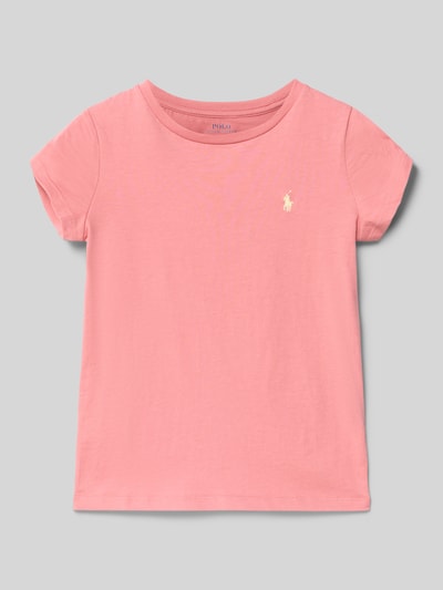 Produktfoto, Regular Fit T-Shirt aus reiner Baumwolle von Polo Ralph Lauren Kids, Optik: Unifarben rosa, Logo-Detail, Kurzarm, Jersey