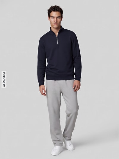 Marc O'Polo DENIM Regular Fit Troyer aus reiner Baumwolle  Marine 1