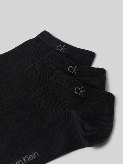 Produktfoto, Socken aus Baumwoll-Mix im 3er-Pack von CK Calvin Klein in Schwarz mit feiner Struktur und dezentem Logo, Herren Socken