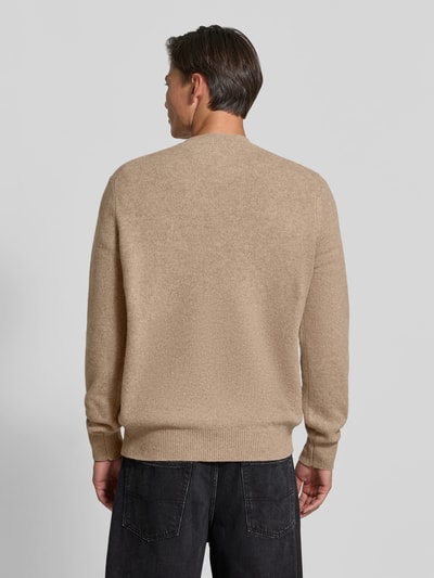 ANNARR Sweter z wełny z prążkowanymi ściągaczami Beżowy 5