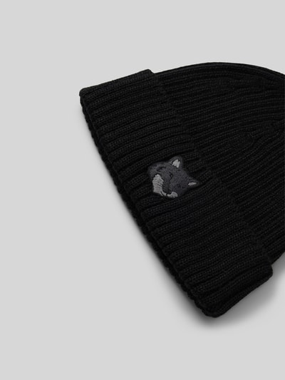 MAISON KITSUNE Beanie mit Label-Stitching Black 3