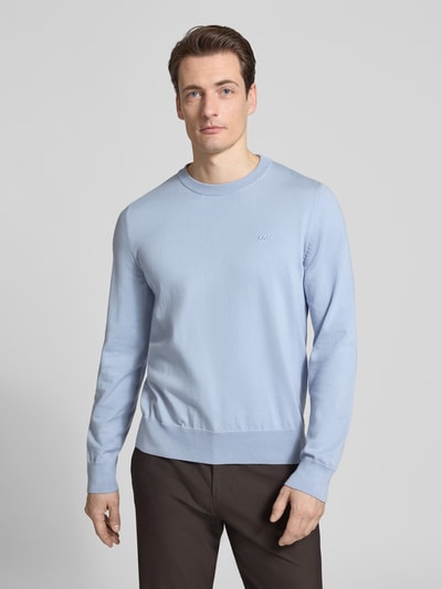 BOSS Sweter z dzianiny z czystej bawełny w kroju regular fit model 'UPCAS' Jasnofioletowy 4