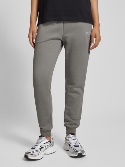 Sixth June Regular fit sweatpants met labelstitching Zand - 4