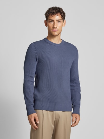 JAKE*S STUDIO MEN Gebreide pullover met ronde hals Rookblauw - 4