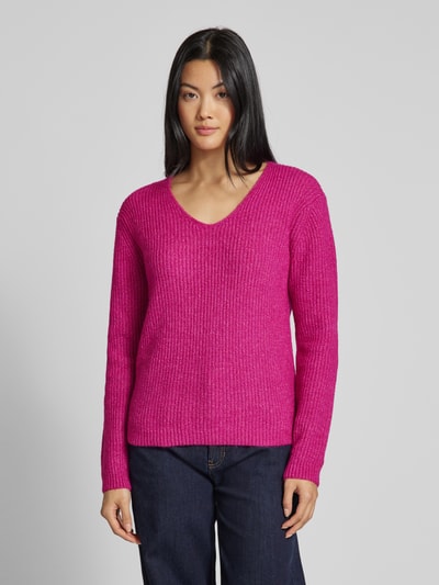 Christian Berg Woman Strickpullover mit V-Ausschnitt Fuchsia 4