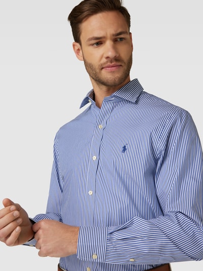 Polo Ralph Lauren Koszula biznesowa o kroju slim fit w paski Królewski niebieski 3