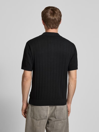 REVIEW Slim fit poloshirt met labelstitching Zwart - 5