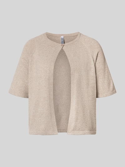 Produktfoto, Regular Fit Cardigan mit 1-Knopf-Verschluss Modell 'BREE' von PIECES, Damen Cardigan, beige Farbe, glatte Textur, klare Kanten