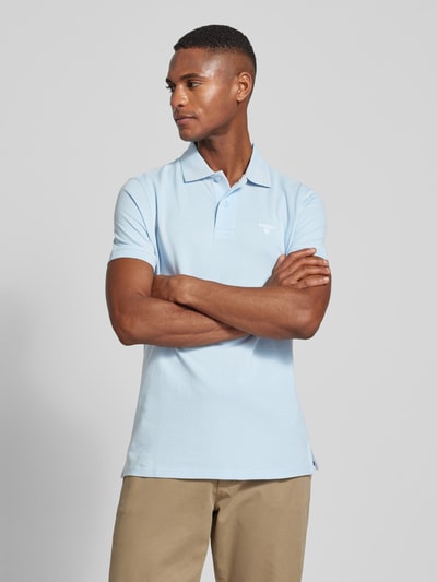 Barbour Slim Fit Poloshirt mit Label-Stitching Bleu Melange 4