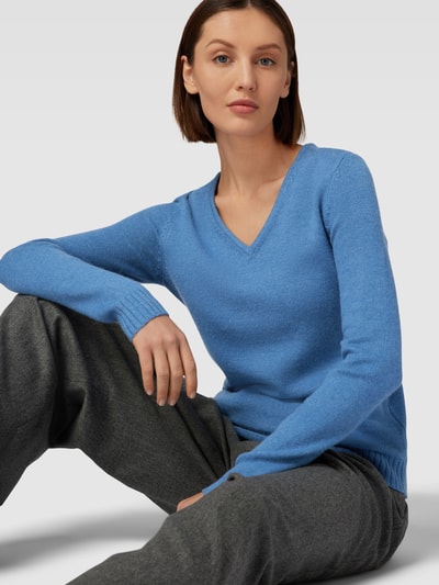 Vila Strickpullover mit gerippten Abschlüssen Modell 'VIRIL' Rauchblau 3