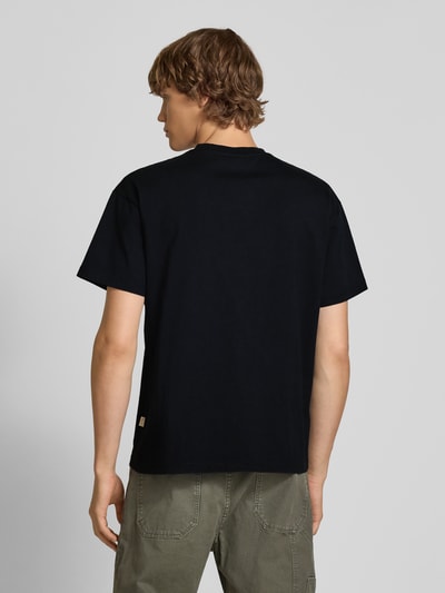 BLKVIS T-shirt met motief- en labelstitching, model 'BAKERY' Zwart - 5