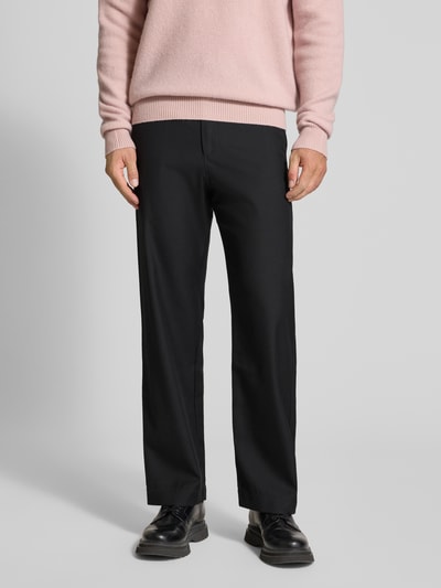Wood Wood Broek van wolmix met achterzakken, model 'Henry trousers' Zwart - 4