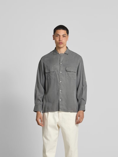 Officine Générale Hemdjacke aus reinem Lyocell Stein 4