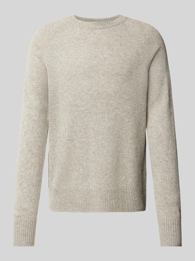 CK Calvin Klein Strickpullover aus Wolle mit Teilungsnähten Modell 'LUXURY' Hellgrau Melange 1