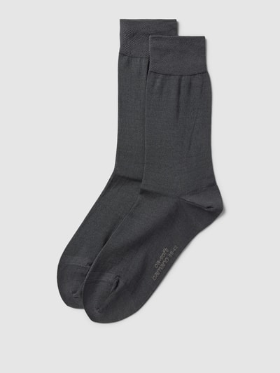 camano Socken mit Rippenbündchen im 2er-Pack Modell 'MERCERISED' Anthrazit 1