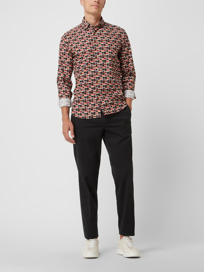 Hiltl Regular fit chino met stretch, model 'Peaker' Zwart - 1