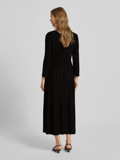 Emporio Armani Midikleid aus Viskose-Mix mit Strukturmuster Black 5