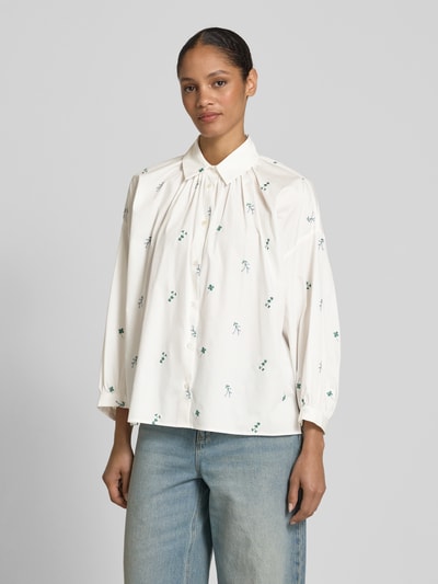 Weekend Max Mara Relaxed Fit Bluse mit überschnittenen Schultern Modell 'GILLY' Weiss 4